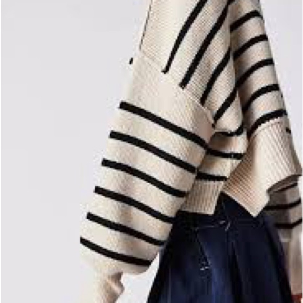 Free People Easy Street Stripe Crop Pullover